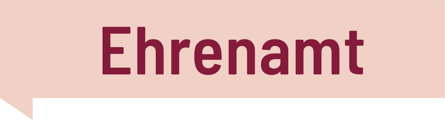 Rosa Fahne mit der Aufschrift Ehrenamt