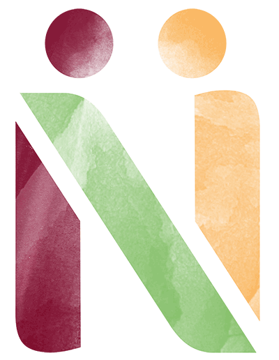 Buntes Logo des Nachbarschaftsheims St. Pauli e.V. Großes N in Rot, Grün und Orange – steht für Gemeinschaft und Vielfalt.